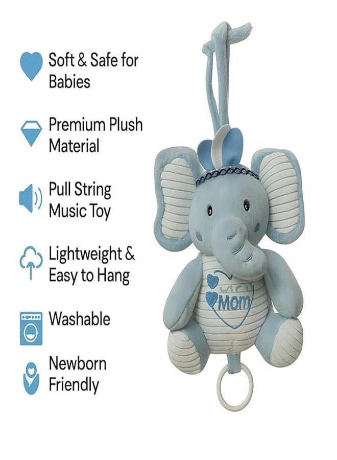 SMILE BABY Plush Hanging Toy Rattles for Crib and Stroller Keep Your Baby Entertained and Engaged. Soft, Colorful, and Safe, They Stimulate Sensory Development and are Perfect for Playtime Fun (BLUE -1) - Image 3